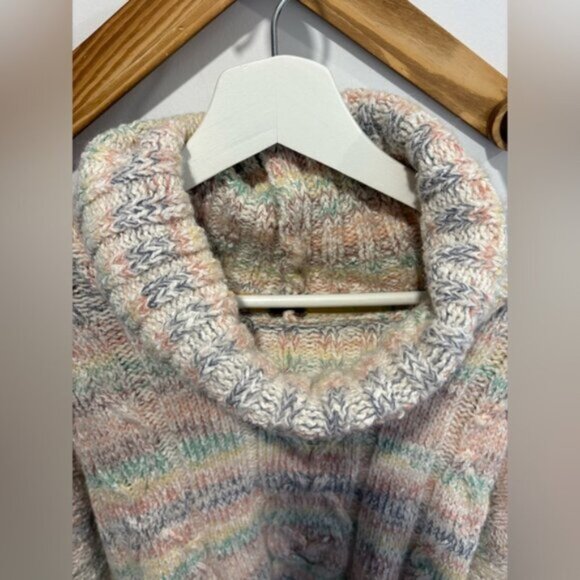 Free People Popsicle Marled Turtleneck Pullover Sweater Size M - Picture 6 of 9